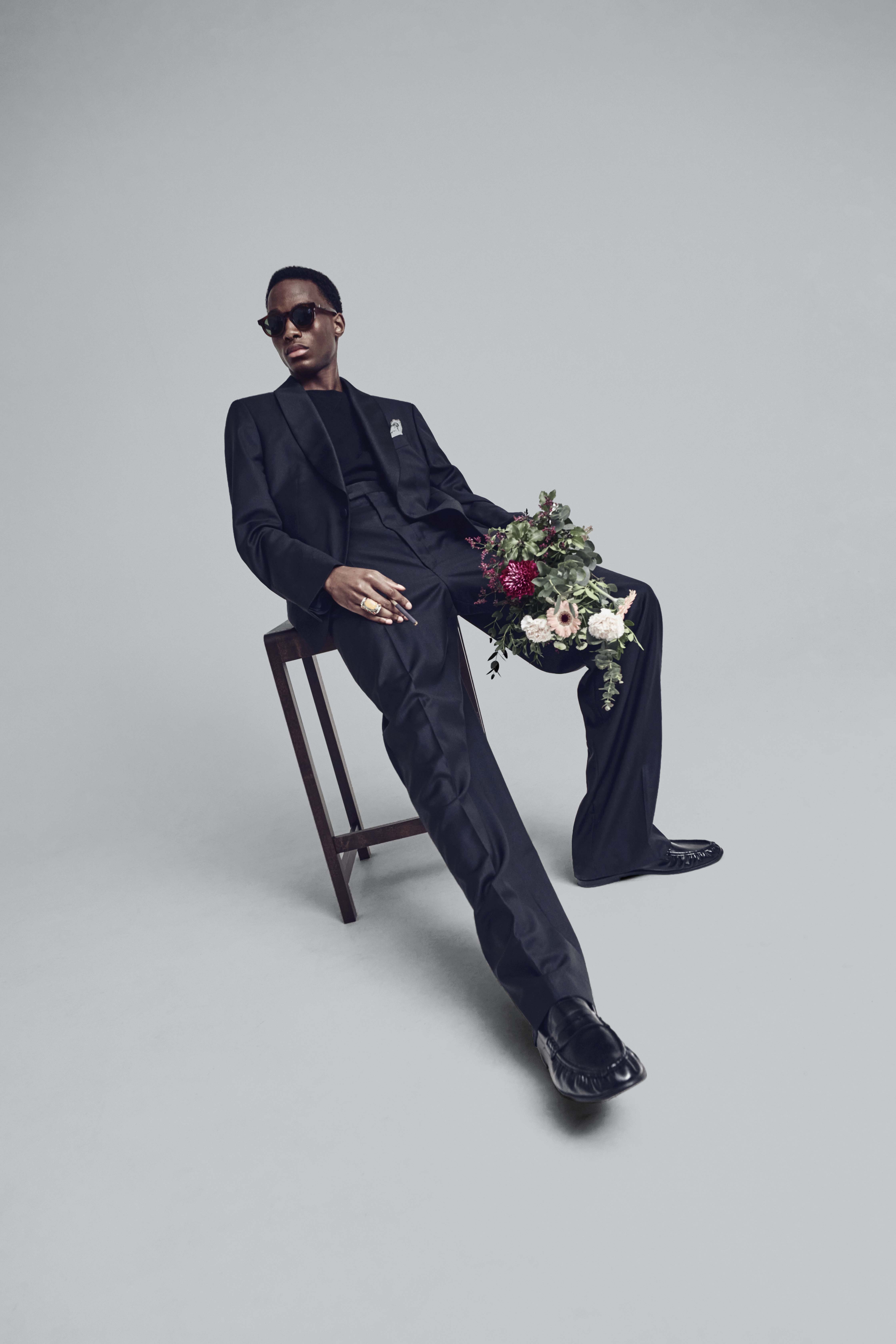 Model in an evening suit